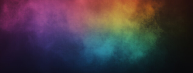 A dark gradient background featuring a grainy texture, with subtle transitions of purple, blue, green, and orange tones. The gradient flows smoothly between the colors, while the grainy texture adds a