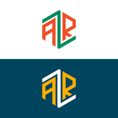 AR RA letter logo set design
