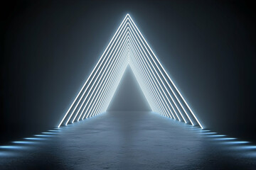 Naklejka premium Glowing Neon Triangle Pathway