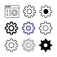 Gear Icon Set - Vector Collection of Gears