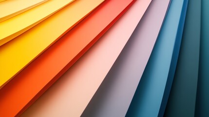 Obraz premium Vibrant Colorful Paper Sheets Spread in a Dynamic Pattern