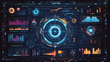 Fototapeta premium Cutting-Edge Science Innovations in Mixed Media Flat Design