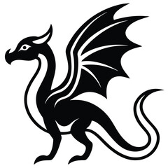 Fototapeta premium The Mythical Dragons From Ancient Lore to Modern Fantasy and Medical Symbolism. dragon vector icon logo