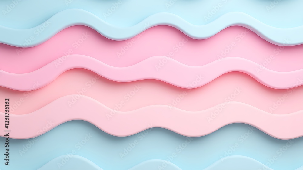 Wall mural soft pastel waves textured background for creative projects and design use in soft color palette