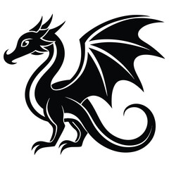 Fototapeta premium The Mythical Dragons From Ancient Lore to Modern Fantasy and Medical Symbolism. dragon vector icon logo