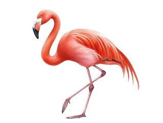 Obraz premium Pink flamingo png, transparent background illustration for design, exotic bird clipart