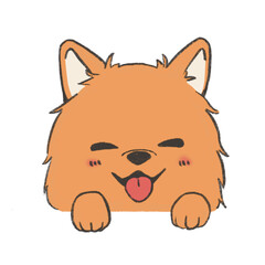 ひょっこりポメラニアン(茶)