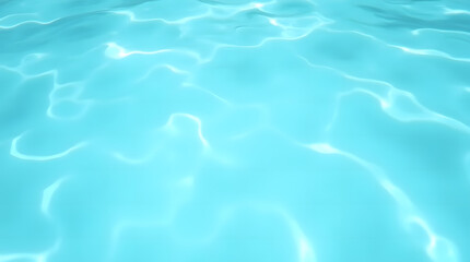Fototapeta premium Detailed view of clear water ripples in a light blue swimming pool, showing natural patterns, sunlight reflections and soft textures. Ideal for creating calm and refreshing visuals.