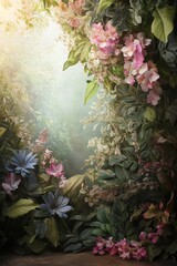 Enchanted Floral Forest Scene
