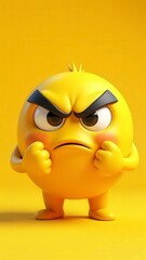 Angry emoji showing fists on yellow background