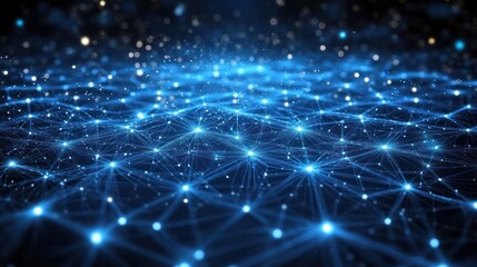 Global Network Connection Data Flowing, Futuristic Background