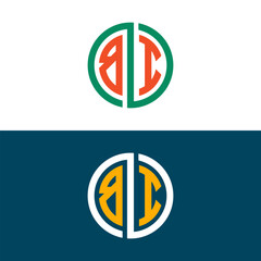 Fototapeta premium BI IB letter logo set design