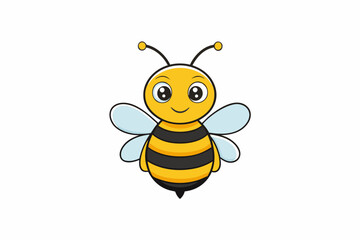 Cute Bee Flying Cartoon Vector Icon Illustration