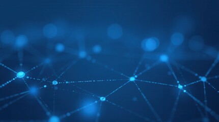 Abstract computer technology blue background banner futuristic business data technology modern concept, circuit board shape lines connecting link structure dark blue contrast