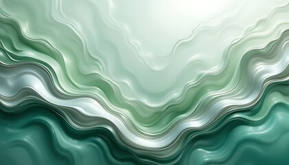 Fototapeta premium Abstract Green Wave Pattern Design Background
