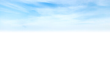 Blue sky and clouds background in PNG isolated on transparent background