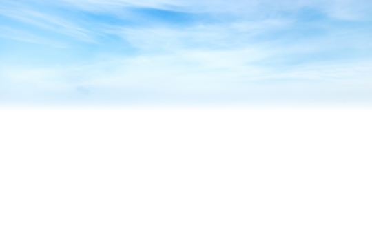 Blue sky and clouds background in PNG isolated on transparent background