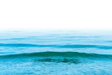 Blue sea water with waves in PNG isolated on transparent background