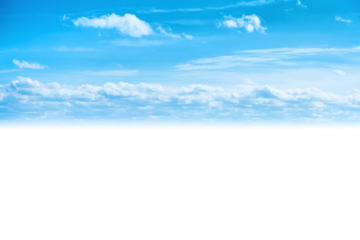 Blue sky and clouds background in PNG isolated on transparent background