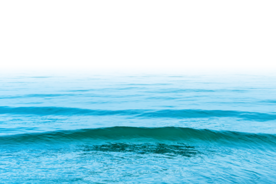 Blue sea water with waves in PNG isolated on transparent background - Powered by Adobe