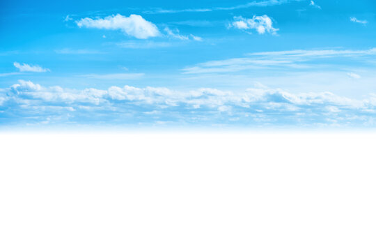 Blue sky and clouds background in PNG isolated on transparent background
