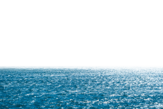 Blue sea water in PNG isolated on transparent background