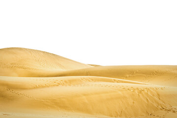 Desert with sand dunes background in PNG isolated on transparent background