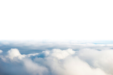 White fluffy cumulus and cirrus clouds background in PNG isolated on transparent background