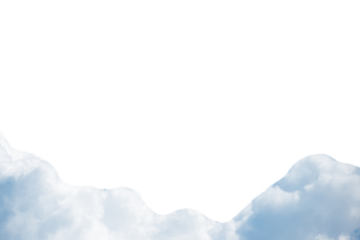 White fluffy cumulus and cirrus clouds background in PNG isolated on transparent background