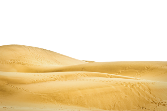 Desert with sand dunes background in PNG isolated on transparent background