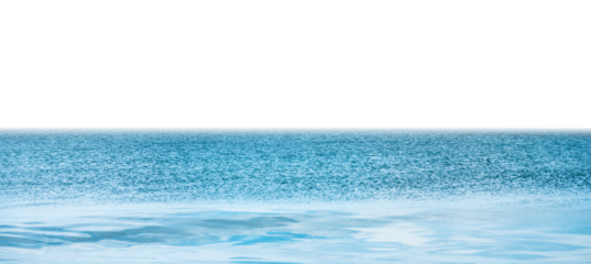 Blue clear sea water in PNG isolated on transparent background