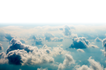 Sunset fluffy clouds background in PNG isolated on transparent background