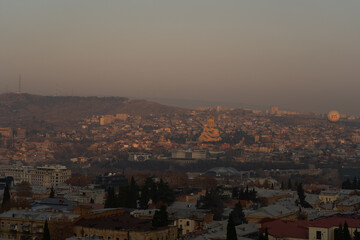 Obraz premium Tbilisi panorama in the evening, Georgia