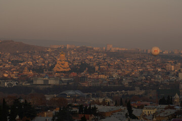 Obraz premium Tbilisi panorama in the evening, Georgia