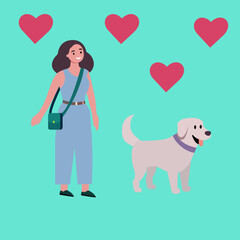 A girl and her furry friend enjoying their time together.