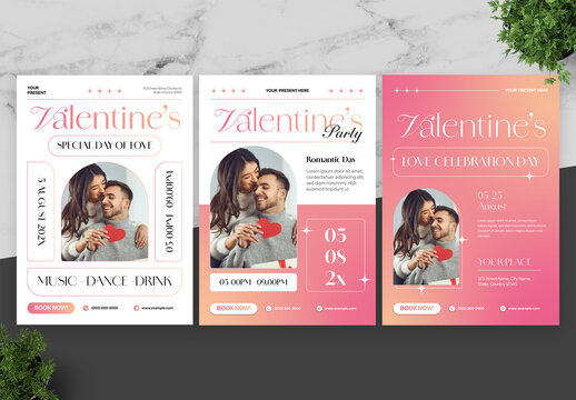 Pink And Orange Valentine Flyer