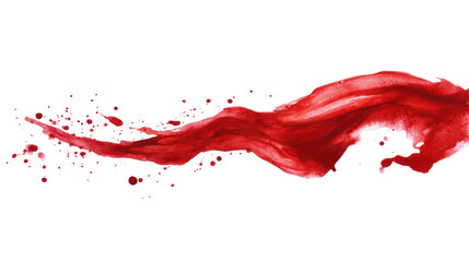 Red liquid splashing with transparent background