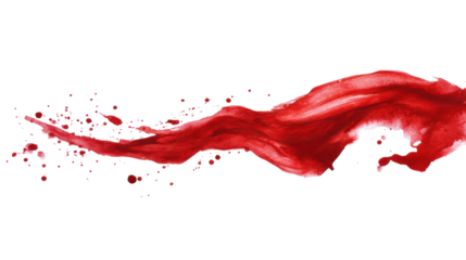 Red liquid splashing with transparent background