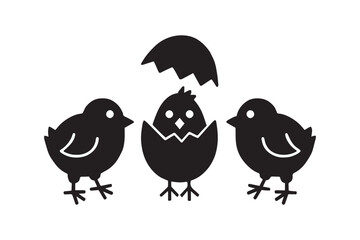Best Chick Hatch Surprise icon set bundle  vector, silhouette, illustration