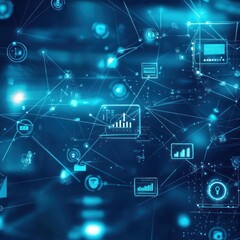 Global network data visualization, digital connections, background technology, website banner