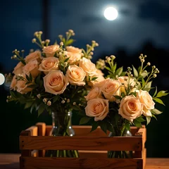 Moonlit Magic Stunning Bouquets on Wooden Crate