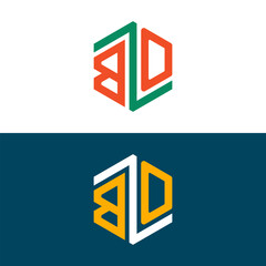 BQ QB letter logo set design