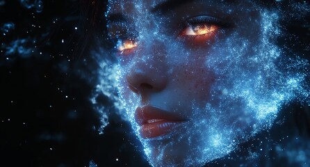 Celestial Being: A Digital Portrait of Mystical Radiance