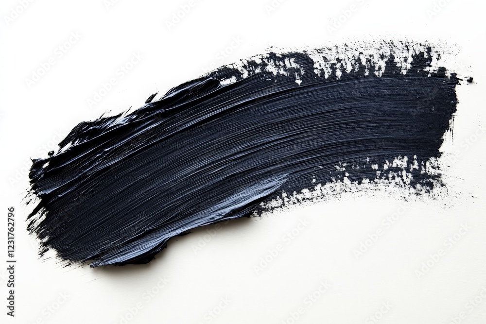 Leinwandbilder stark black paint stroke on a white canvas showing texture and contrast in artistic expression