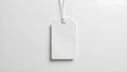 Blank White Price Tag with String, Ready for Design