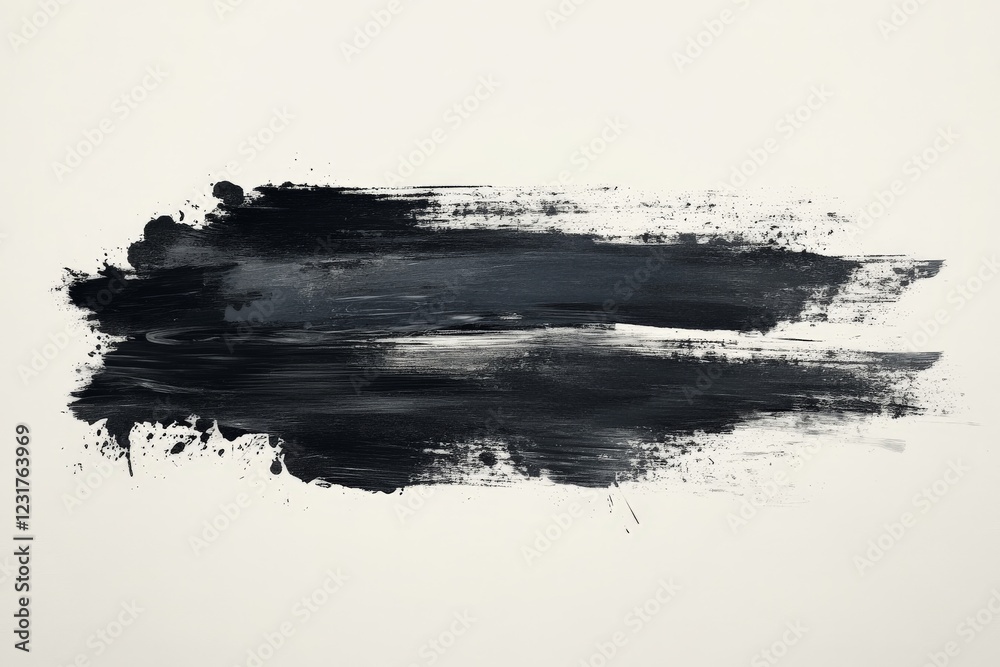 Aufkleber black and white abstract artwork created with bold brushstrokes on a textured surface in an artistic