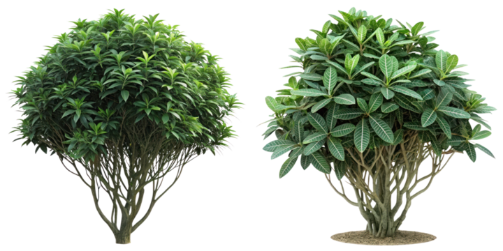 Fractal shaped bush with lush green leaves, perfect for sci fi themes
