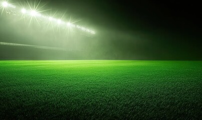 Obraz premium A field of green grass with a bright light shining on it