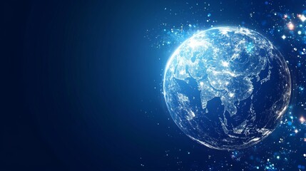 Obraz premium Glowing Earth: A Digital Representation of Our Planet