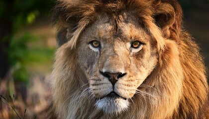 close up of a lion